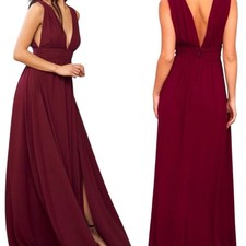 Lulus Heavenly Hues Burgundy Sleeveless Maxi Dress Gown Small NWT