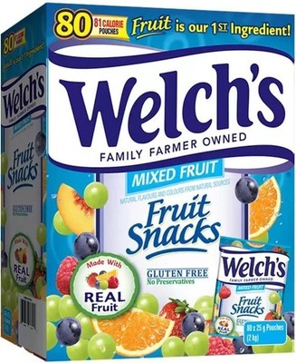 Welch's gemischte Fruchtsnacks, aus echten Früchten, glutenfrei 80 x 25g Beutel