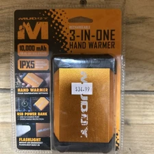 Muddy Rechargeable 3-in-1 Hand Warmer, USB Power Bank, Flashlight