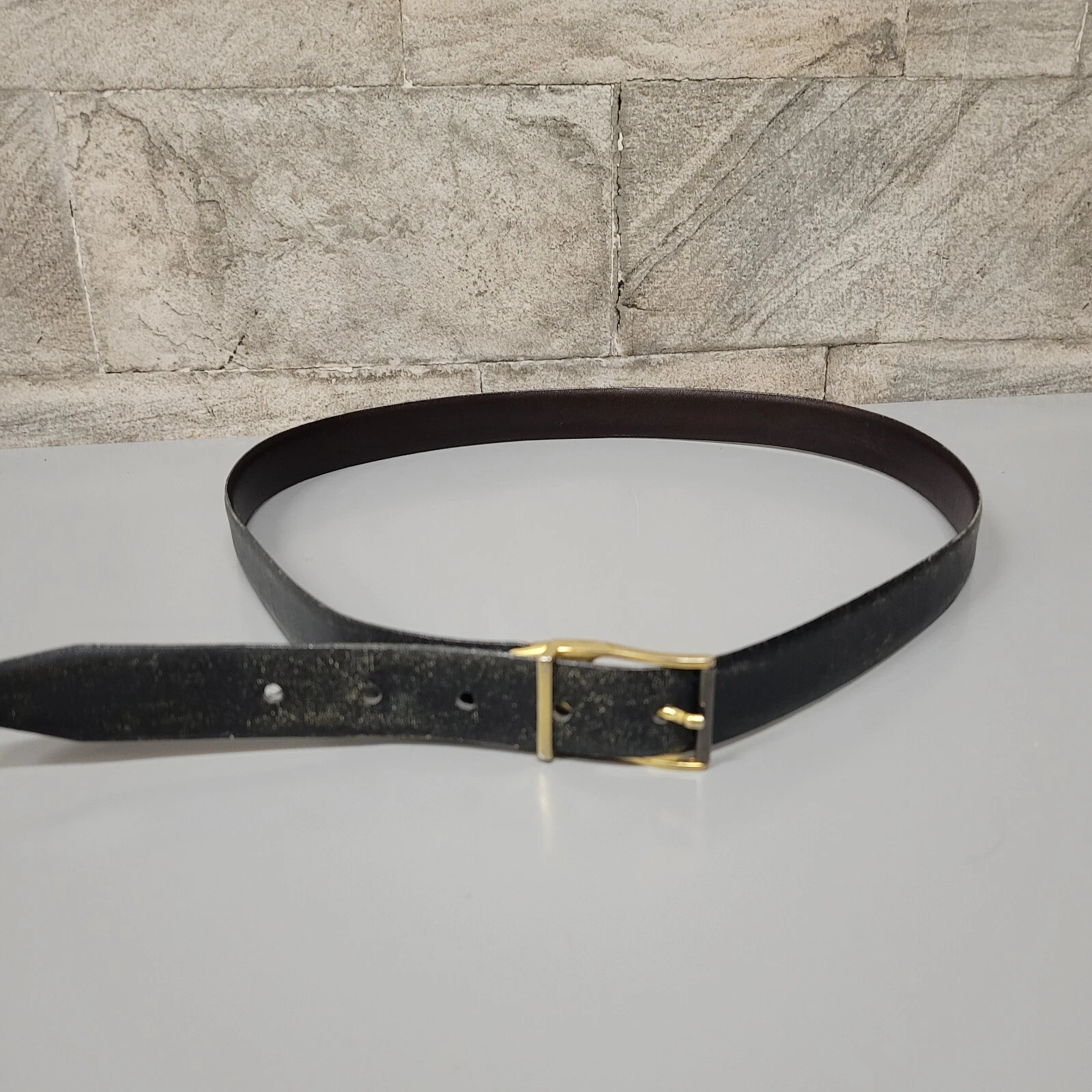 Ceinture réversible vintage Christian Dior cuir noir marron