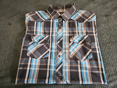 The North Face Black Pearl Snap Western Rockabilly Short Sleeve Shirt SZ Medium 