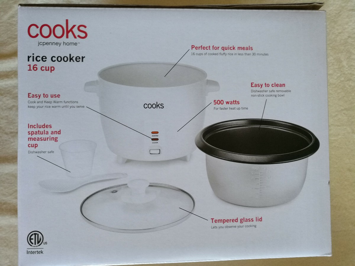 Cooks 16 Cup Rice Cooker JCPenney Home New In Box UPC bar code
