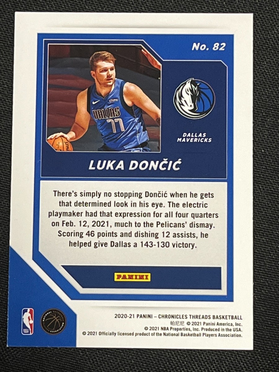 2021 Panini Chronicles Threads Basketball Card Luka Doncic #82