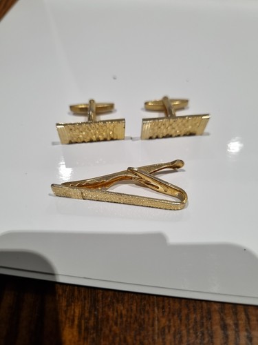 Vintage Gold West German Cufflinks & Tie Bar - Picture 7 of 8