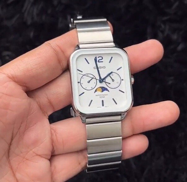 Casio MTP-M305D-7A White Analog Moon Phase Classic Lunar Casio MTP-M305D-7A White Analog Moon Phase Classic Lunar