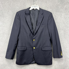 Brooks Brothers Suit Jacket Mens 42 L Blue Navy Wool Madison Fit gold buttons