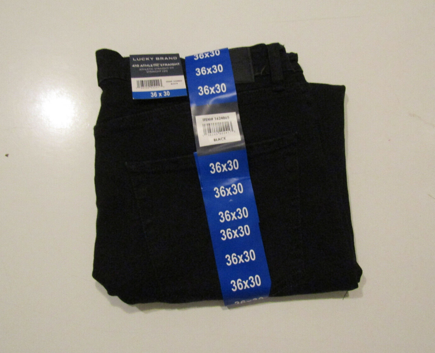 NWT Mens LUCKY BRAND 410 Athletic Straight Leg Black Jeans Size 34 W x 32 L