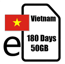 Vietnam eSIM 50GB/180d-Travel, Data Only, Email Delivery, No SIM Card