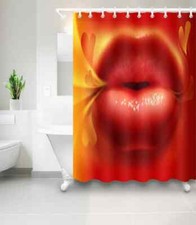 Love's Toot Mouth 3D Shower Curtain Waterproof Fabric Bathroom Decoration