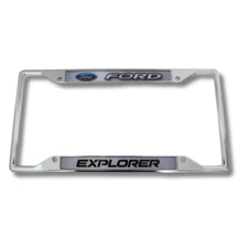Ford Explorer Logo Triple Chrome Stainless License Plate Frame Official Licensed