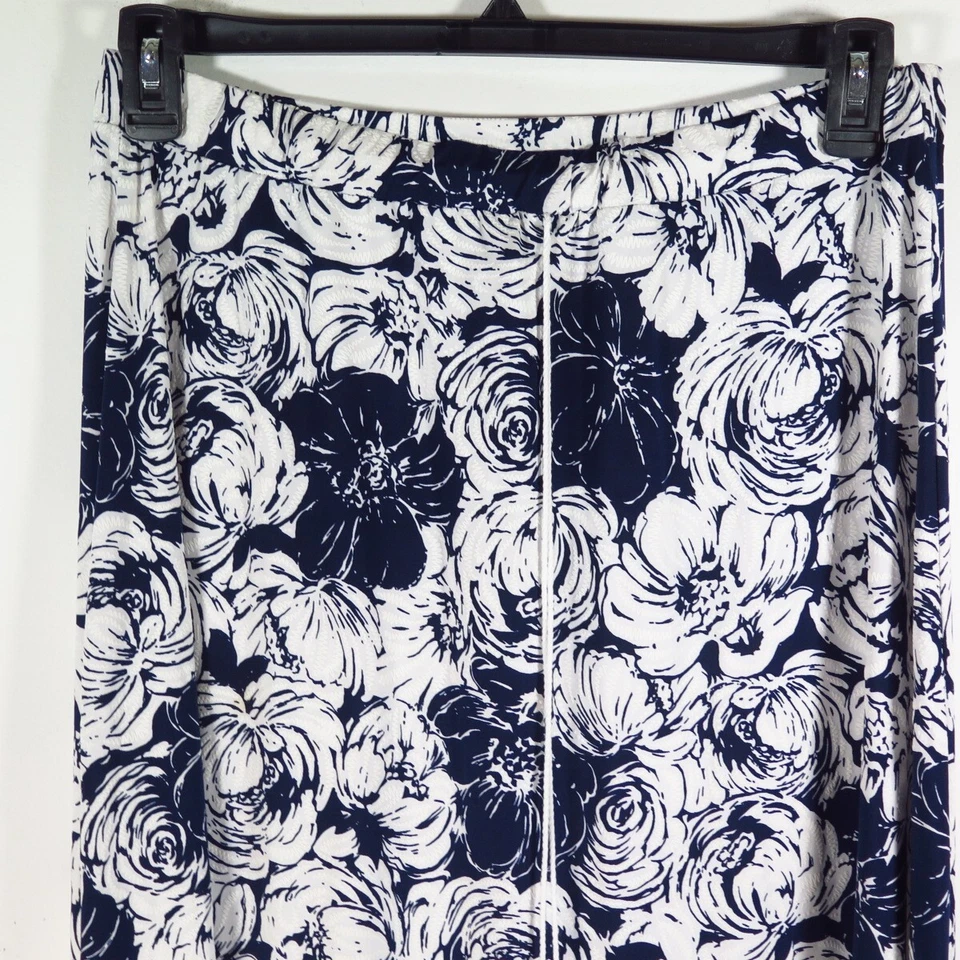 Maxi Falda Larga Modesta Estampado Floral Azul Blanco Emi & Joe Talla XL Mezcla de Poliéster Foto 3 de 4