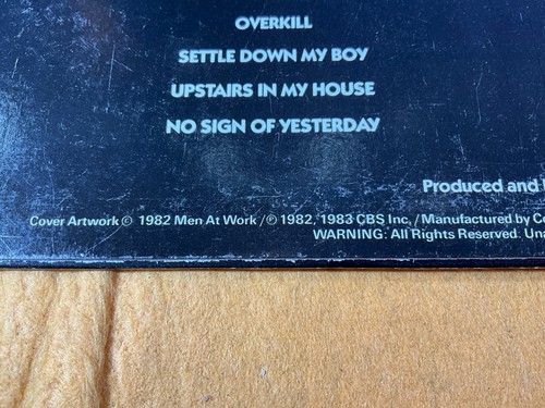 V5-59 MEN AT WORK Cargo - 1983 - COLUMBIA QC 38660 - RECORD - ROCK - Foto 5 di 9