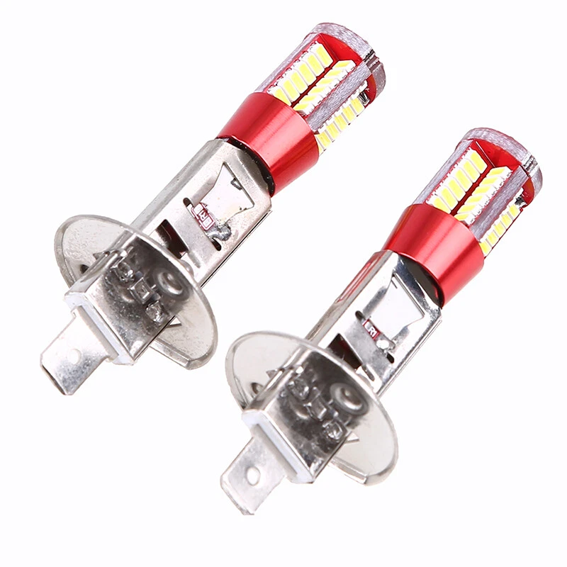 2Pcs H1 LED 3014 57SMD Car Light Bulbs Headlight Fog Driving Lamp Bright White - Image 3 of 4