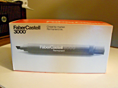 Faber Castell Black Marker 3000 - 1 Dozen Chisel tip Permanent  Ink 64291