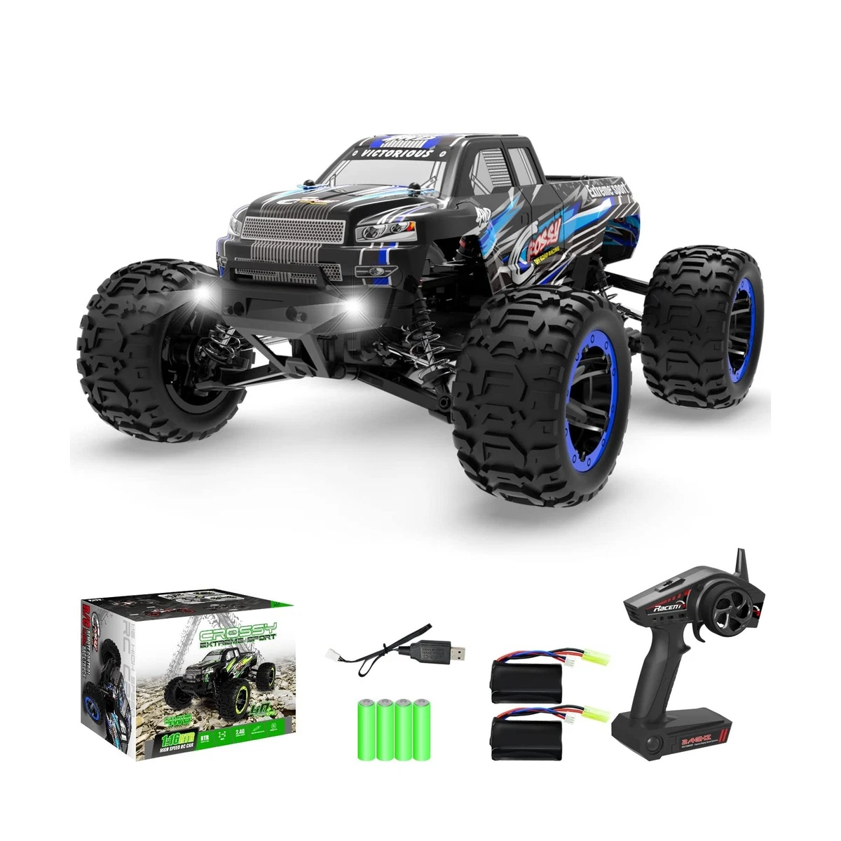 RACENT RC Truck 1/16 Remote Control Truck 30MPH High Speed 4x4 Off Road All  Terrain RC Cars Remote Control Car for Boys Kids and Adults