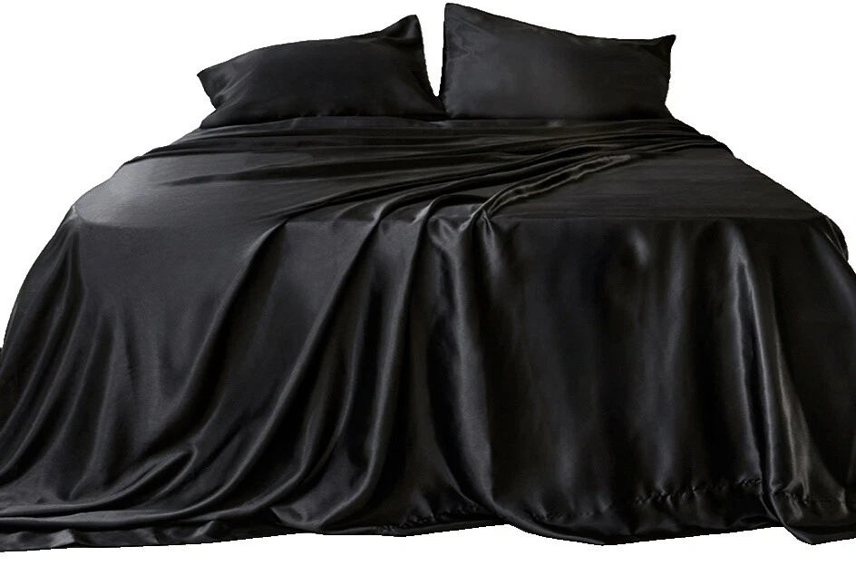 Fundas de Edredón Negro satinado y Juegos de Cama