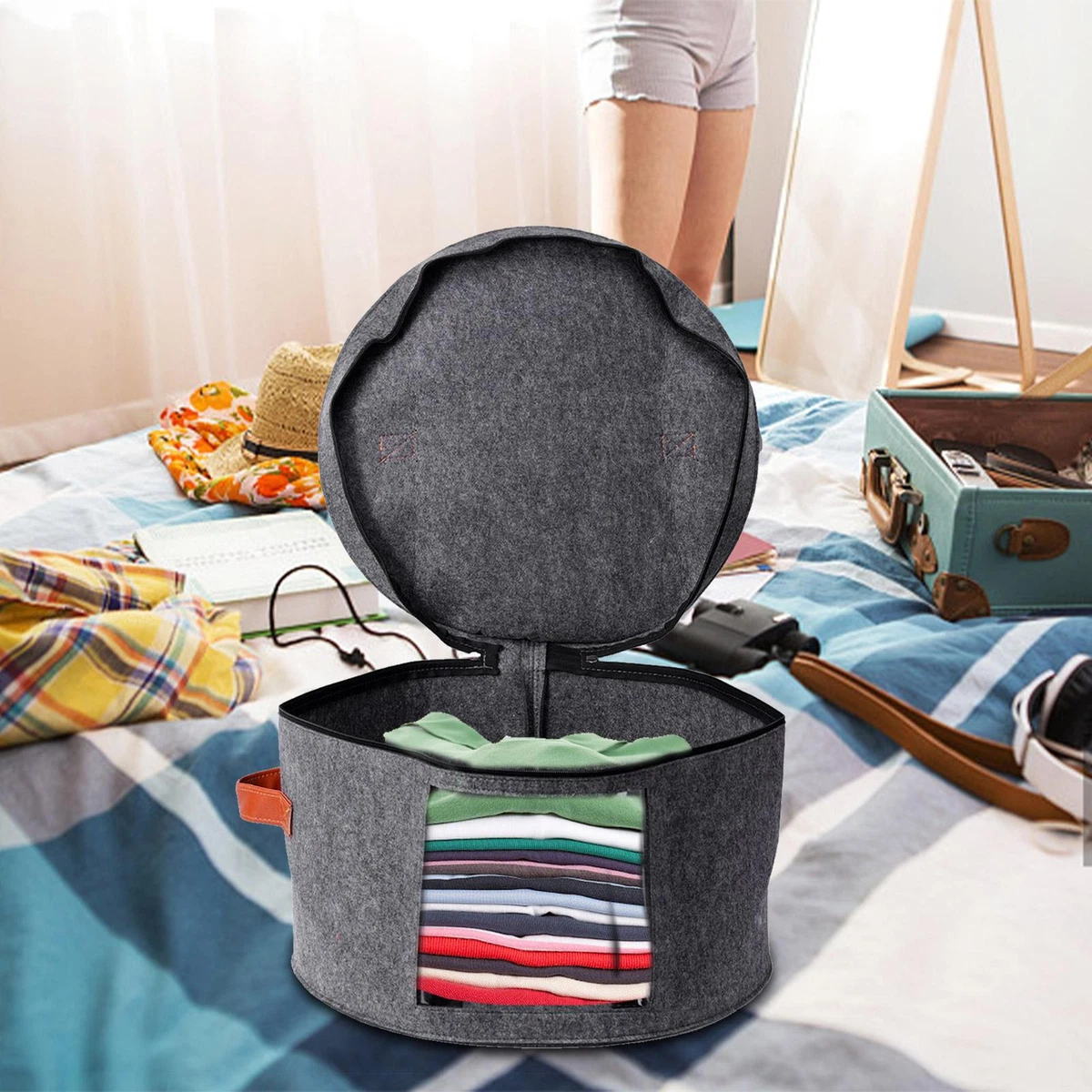 Large hat cheap box luggage