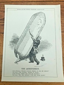 1915 illustrated print  - the achievement ! ( count zeppelin )