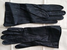Approx Size 6 1/2 Vtg Soft Leather Gloves 10" detail stitching air holes G10 