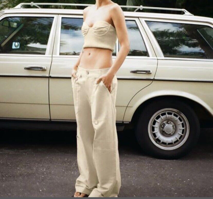 ZARA New W Tags Full Length Linen Blend Cargo Trousers ZARA New W Tags Full Length Linen Blend Cargo Trousers