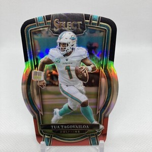 2022 Panini Select Football Black and Red Prizm Die-Cut Tua Tagovailoa #238