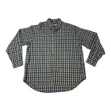 Wrangler Shirt Mens XL Green Plaid Rugged Wear Long Sleeve Outdoors Casual Work