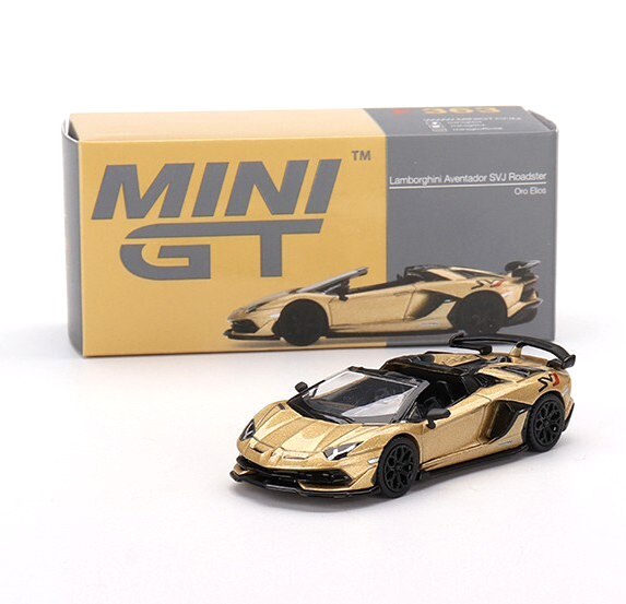 MINI GT 363 Lamborghini Aventador SVJ Roadster Oro Elios 1:64