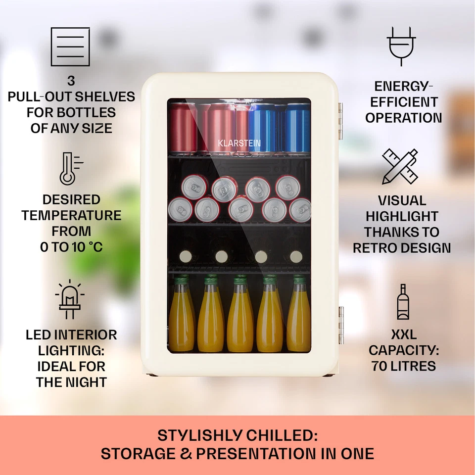 Kühlschrank 70 L Kleiner Kühlschrank Mini Getränkekühlschrank Outdoor Geeignet - Bild 3 von 4