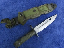 VINTAGE ORIGINAL US MILITARY M9 PRHOBIS BUCK 188 BAYONET AND SHEATH MADE IN 1988