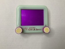 Vintage "Ohio Art" Classic Sage Pink Mini Pocket "Etch-a-Sketch" Travel Toy