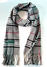 Men' Womens Winter Warm SCOTLAND Made 100% CASHMERE Scarf Plaid Gray/Red/Black