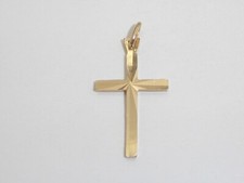 18K Gold 750 Gelbgold 1,54 g Kreuz Anhänger für Halskette 8429a