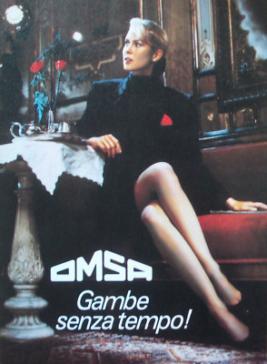 Advertising Cutout Italy 1986 SOCKS TIGHTS OMSA legs