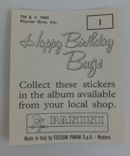 1990 Panini Happy Birthday Bugs (Pick Your Sticker) - Picture 317 of 343