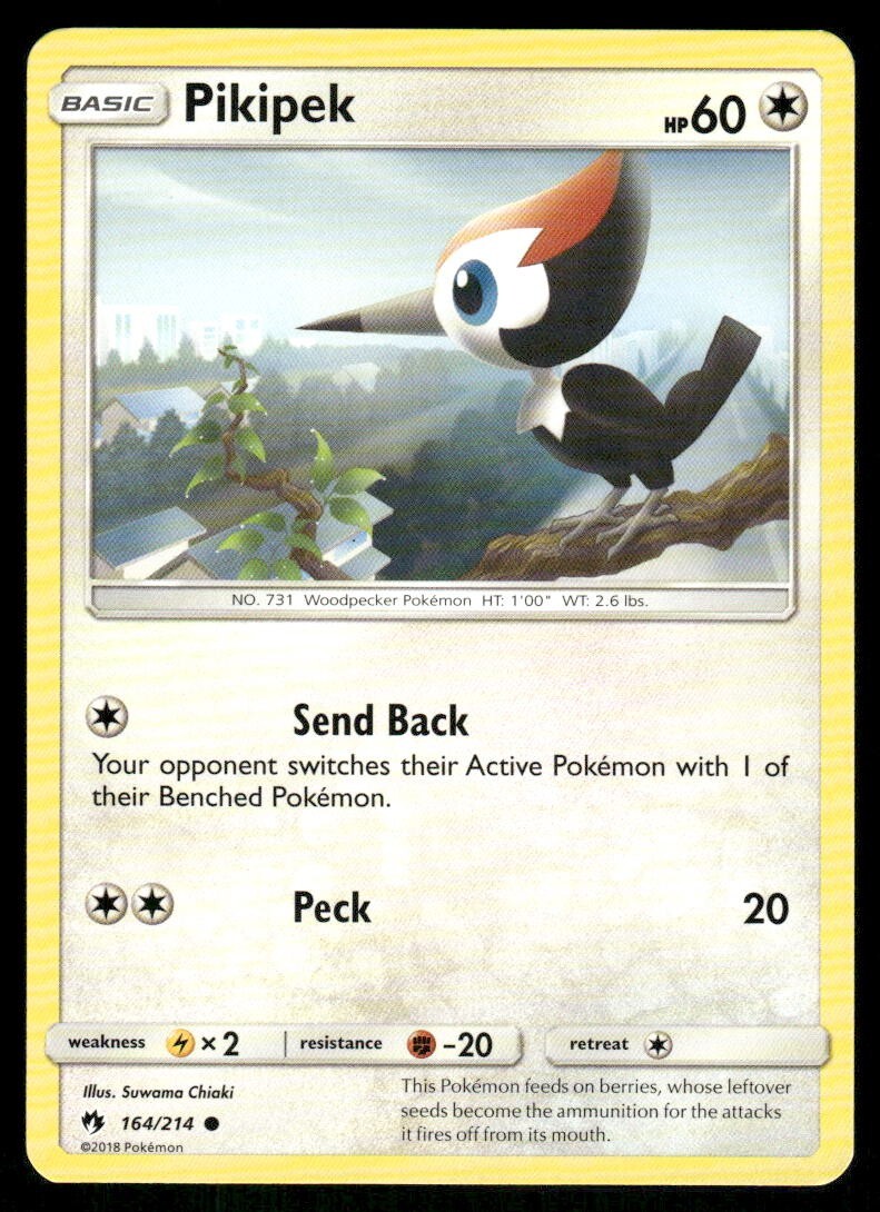 Pikipek 164/214 Lost Thunder Pokemon TCG trading card