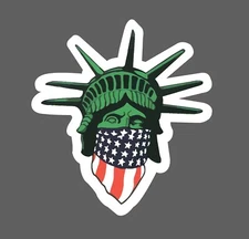 Statue of Liberty Sticker USA Flag Mask