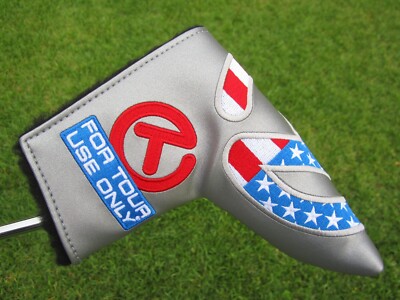 Headcover Scotty Cameron Circle T Pour Putter Blade, Drapeau Américain Argent, Neuf