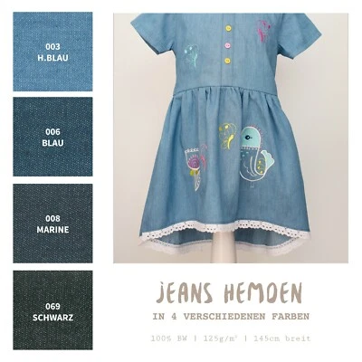 Jeans Hemden, Blusen - Stoff Meterware - blau - leicht *** 50 cm x 145 cm **