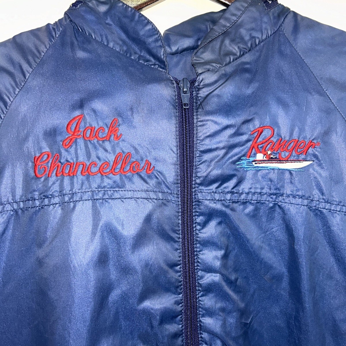VINTAGE Ranger Boats Jacket Adult Large Blue Windbreaker Zip Up