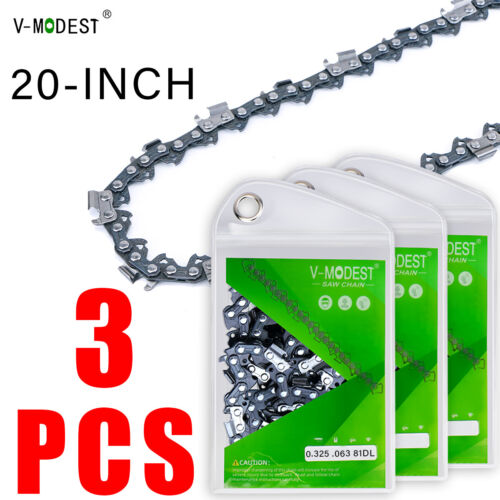 3PCS 20Inch Chainsaw Chain 063"-.325"-81DL Fit STIHL MS 271/MS 290/MS 291/MS 261