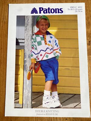 Patons 4932 Kinder Pullover Vintage Strickmuster