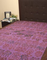 Rajrang Online Bed Sheets Cotton Purple Embroidered Elephant Single Bedspreads Rajrang Online Bed Sheets Cotton Purple Embroidered Elephant Single Bedspreads