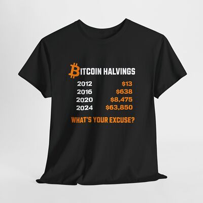 Bitcoin BTC Halving Unisex Heavy Cotton Tee, Crypto Token Shirt, Cryptocurrency
