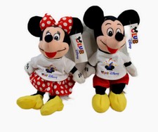 Club Disney Michey  Minnie Mouse Bean Bag 8" plush with tags set of 2 VTG