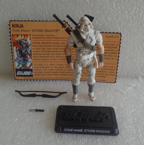 2007 GI JOE 25TH ANNIVERSARY STORM SHADOW NINJA HOODED LOOSE w/FILE CARD 100%