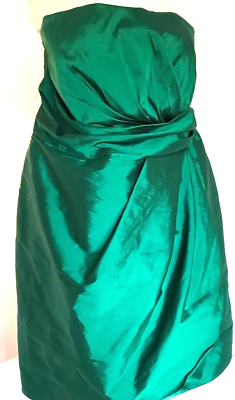 Alfred Sung Green Cocktail Plus Dress 2X Tube Bandeau Formal Party Club 22  Satin | eBay