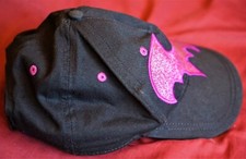 Used Youth Kid's Glittery Black Red Batman DC Comics J F Cap Hat