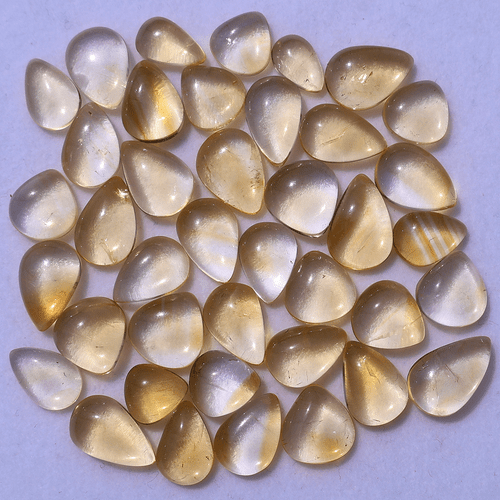 Wholesale 40 Pcs Natural Citrine Untreated 8.5mm-13.7mm Pear Cabochon Gemstones - Picture 2 of 11