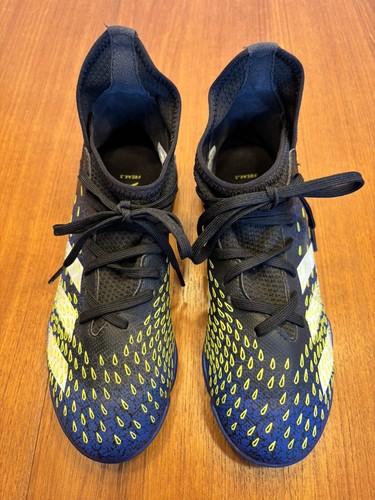 Adidas size 3 Youth Predator Freak Soccer Turf Shoes Indoor Cleats Black Blue - Picture 5 of 13