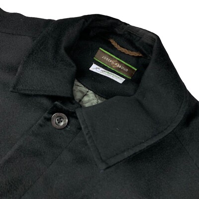 Joseph Abboud x Loro Piana Men's 100% Wool Storm System Overcoat Black   XL